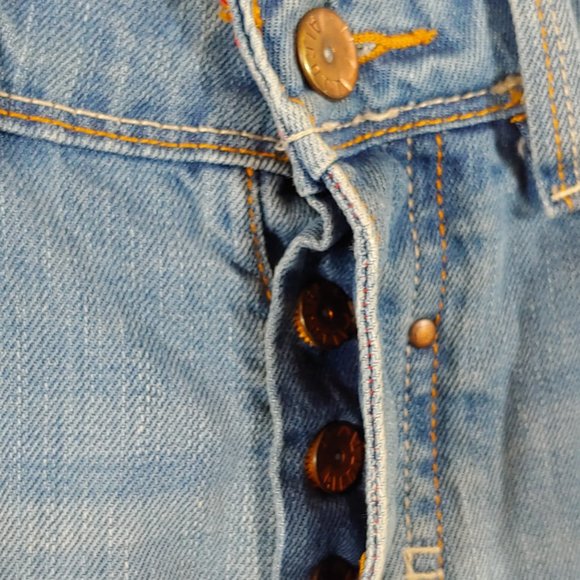 Alcott & Co  Distressed Button Fly Jimmy Slim Fit Jeans Blue Washed - Picture 6 of 10